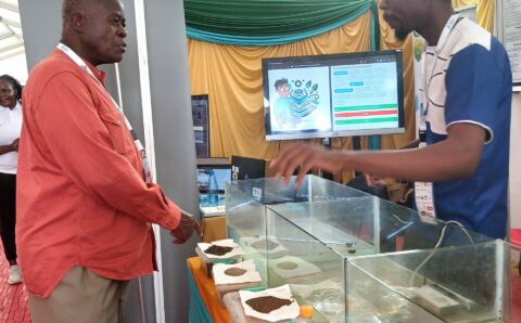 The Vice-Chancellor Maseno University Prof. Julius Nyabundi visits PrAEctiCe Stand at the Nyanza International Investment Conference held at Ciala Resort Kisumu